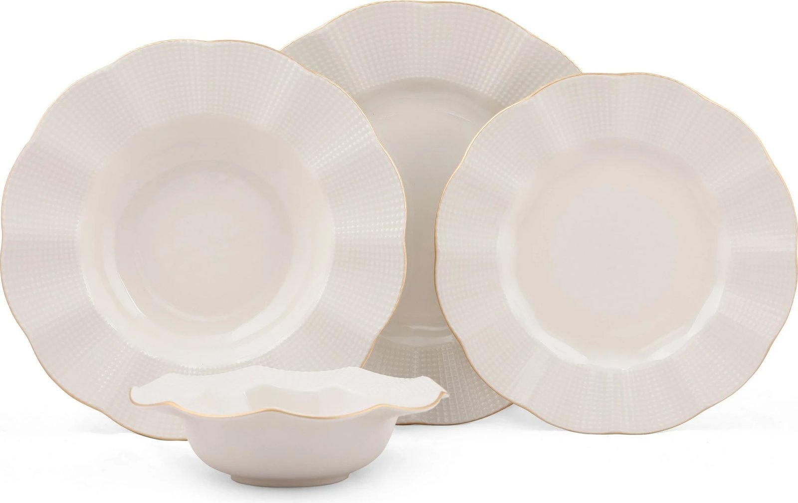 Set darke 24 pjesësh Hermia, krem dhe ar, MLN24Y2694R520