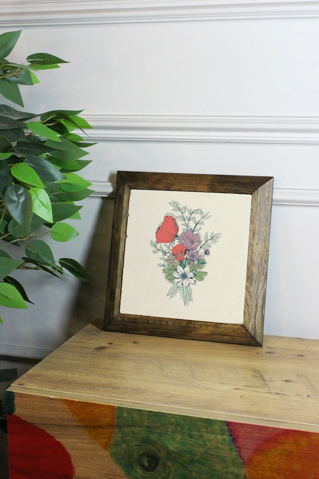 Pikturë dekorative me kornizë, Wallity, Ersytastablo18 - 16, shumëngjyrëshe, 15.5x15.5cm