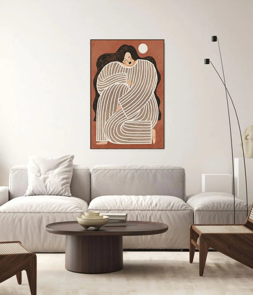 Pikturë dekorative ABBI me kornizë, kanavacë, terrakotë-bezh-kafe, 80x120x4.3cm