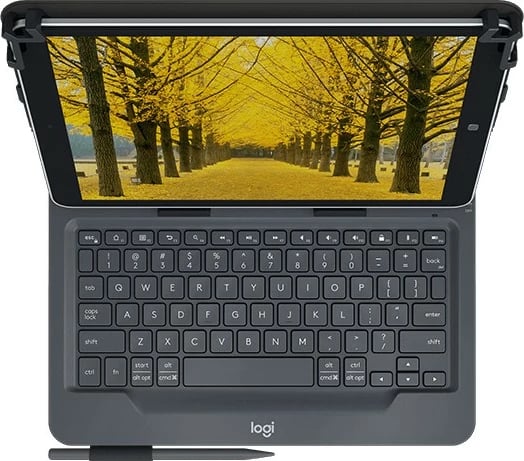 Mbështjellës universal Logitech me tastierë të integruar për tabletë 9-10 inç, QWERTY, italisht, i zi