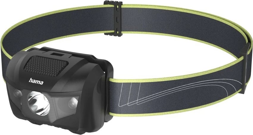 Fener koke, Hama HL200, 200 lm, 4 mënyra drite, IP44, me bateri AAA, e zezë