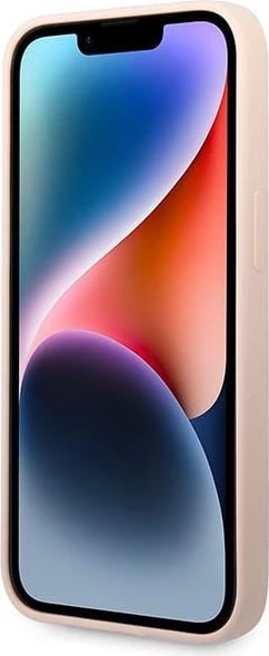 Mbështjellës Guess Silicone Triangle për iPhone 14 6.1", Rozë