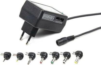 Furnizues universal energjie Gembird EG-MC-009, 24W, tension i rregullueshëm 3-12V, me 7 konektorë