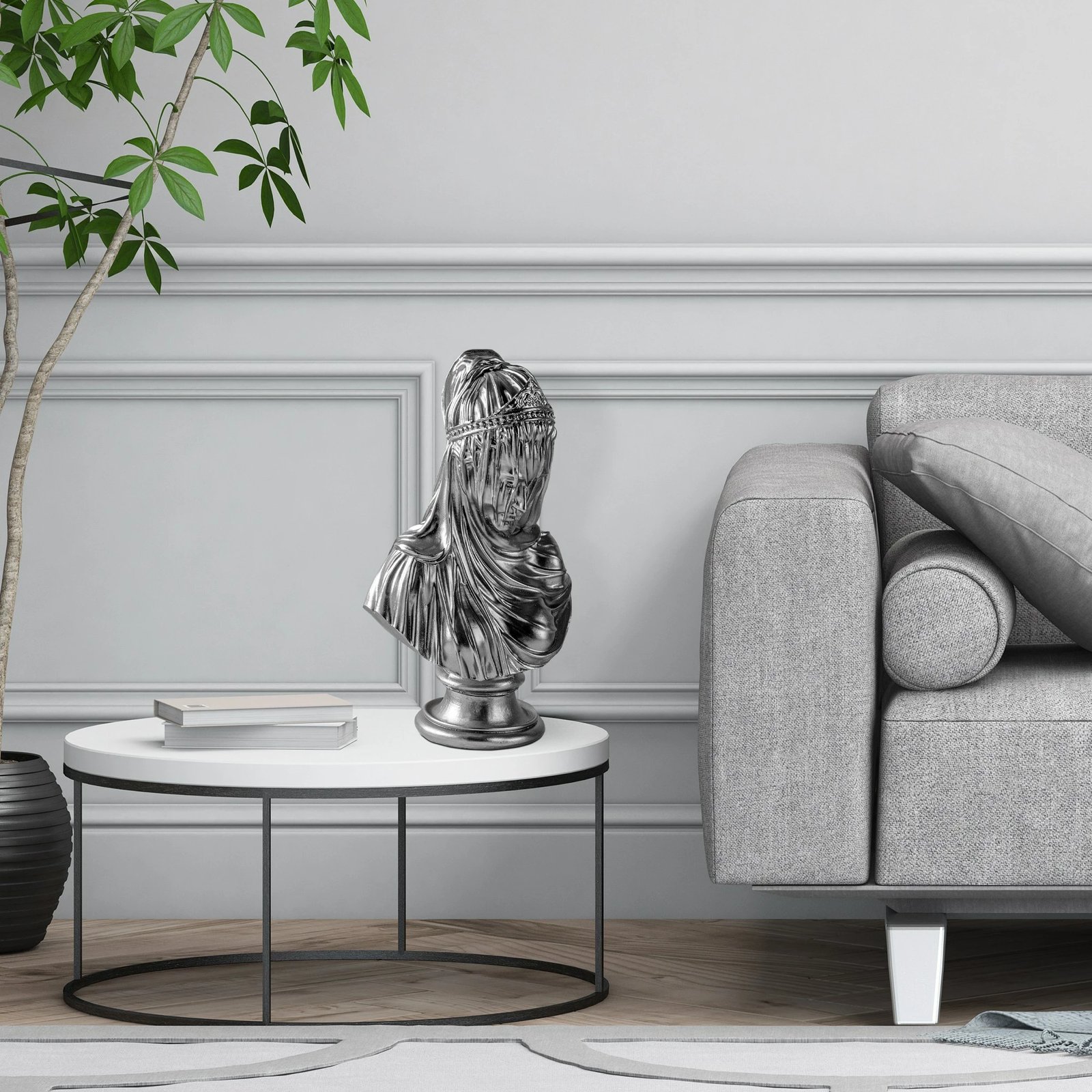 Objekt dekorativ Aberto Design, Yak-038-B, ngjyrë argjendi Objekt dekorativ Aberto Design, Yak-038-B, ngjyrë argjendi