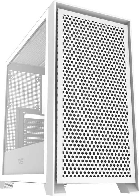 Kasë Darkflash DRX90 Mesh, Mid Tower, 4 ventilatorë RGB, xham i temperuar, e bardhë
