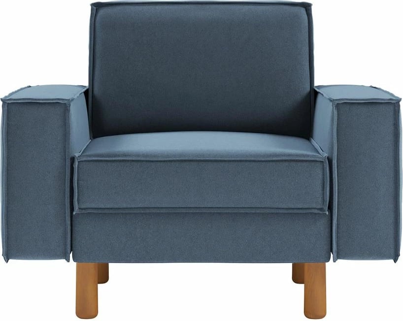 Karrige një vendëshe Atelier del Sofa, Ocean Blue, këmbë druri Walnut