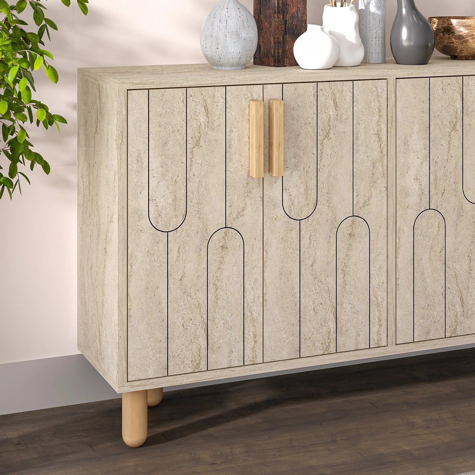 Konsol Skye Decor, Vincent, ngjyrë travertin