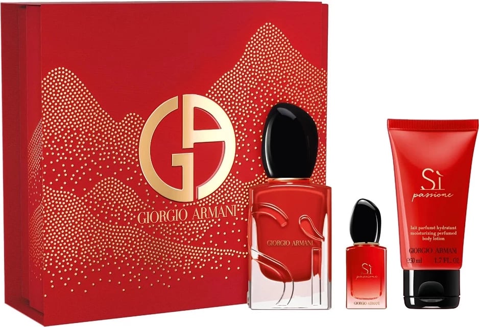 Eau de Parfum set për femra Giorgio Armani Sì Passione, 50ml + 7ml + balsam trupi 50ml