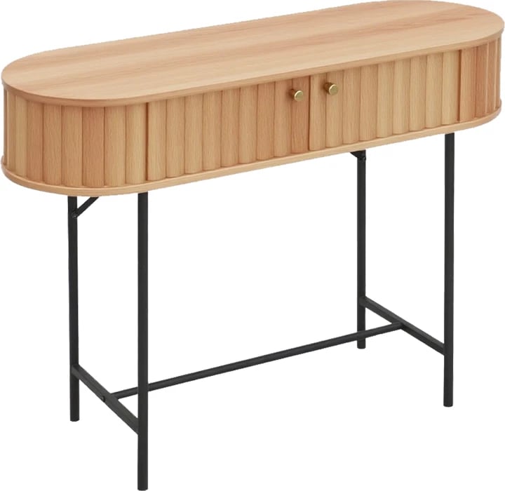 Konsolë Zakro, MDF-metal, ngjyrë lisi, 100x35x75cm