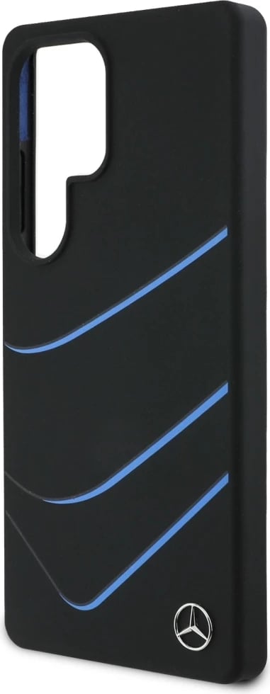 Mbështjellës Mercedes Silicone Contrasted Curves MagSafe për Samsung Galaxy S25 Ultra, Zi