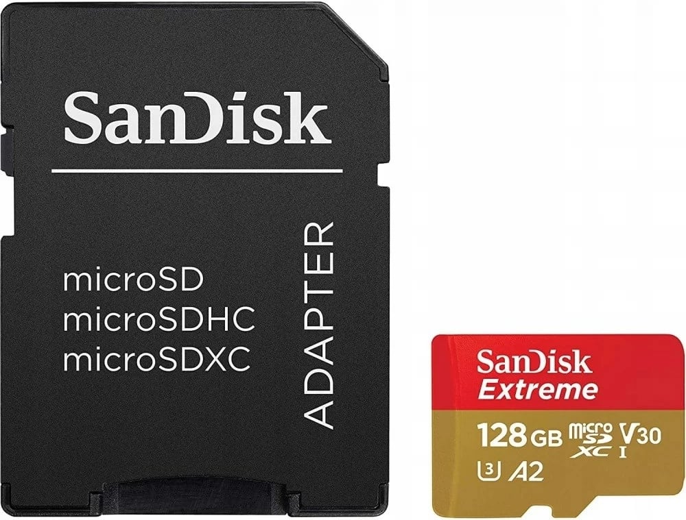 Kartë memorie SanDisk Micro (SDXC),  SanDisk Extreme 128 GB, UHS-I, + përshtatës