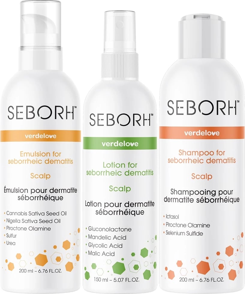 Set për skalp Seborh, shampon 200ml, emulsion 200ml, lëng 150ml, unisex