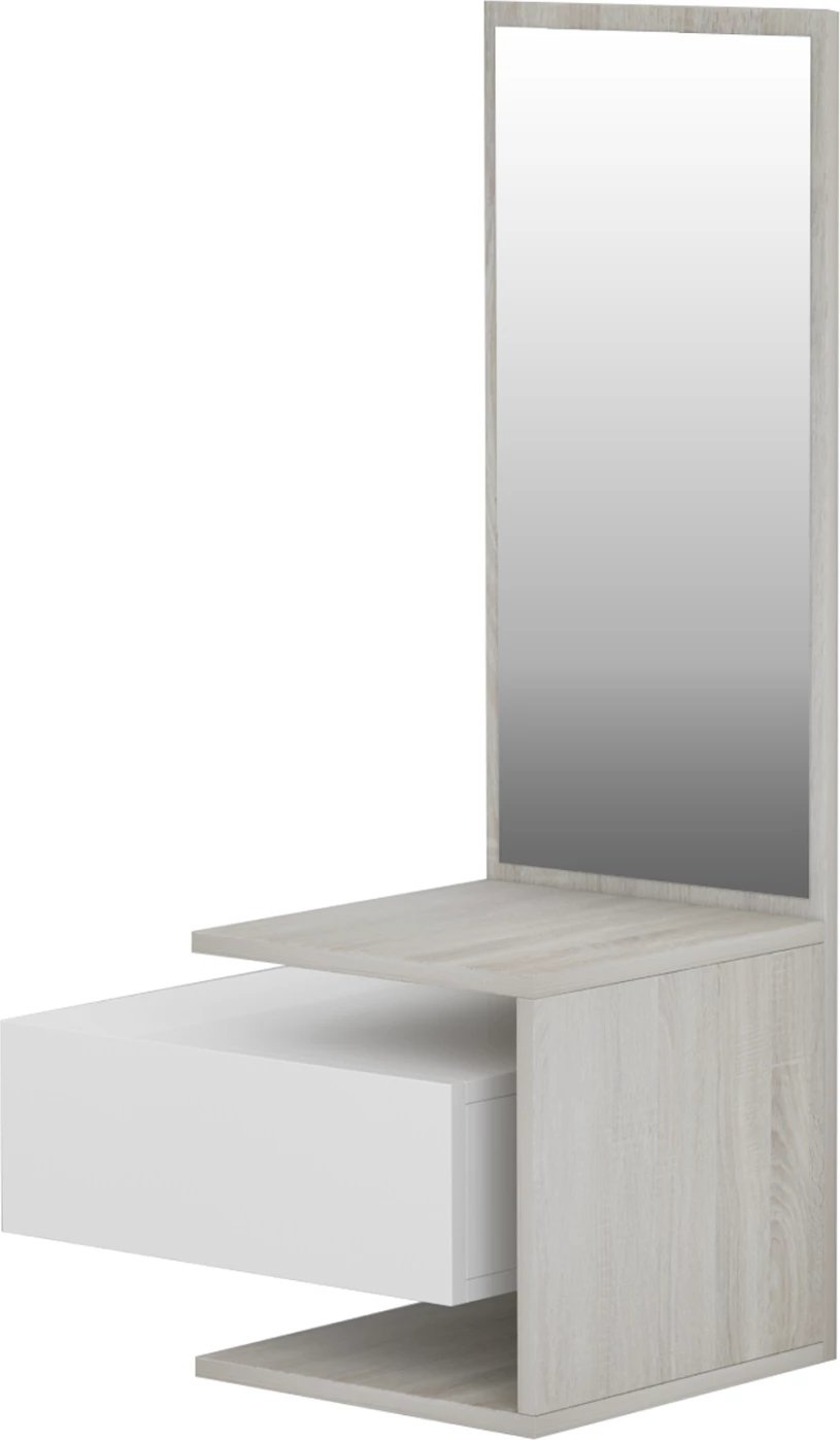 Mobilje hyrëse me pasqyrë MEARA FH8984.14 melaminë në sonama-bardhë 49,1x31,3x90Hcm
