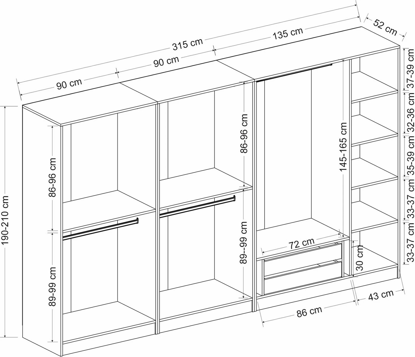 Dollap Skye Decor, ngjyrë e bardhë, Kale Country, 3848