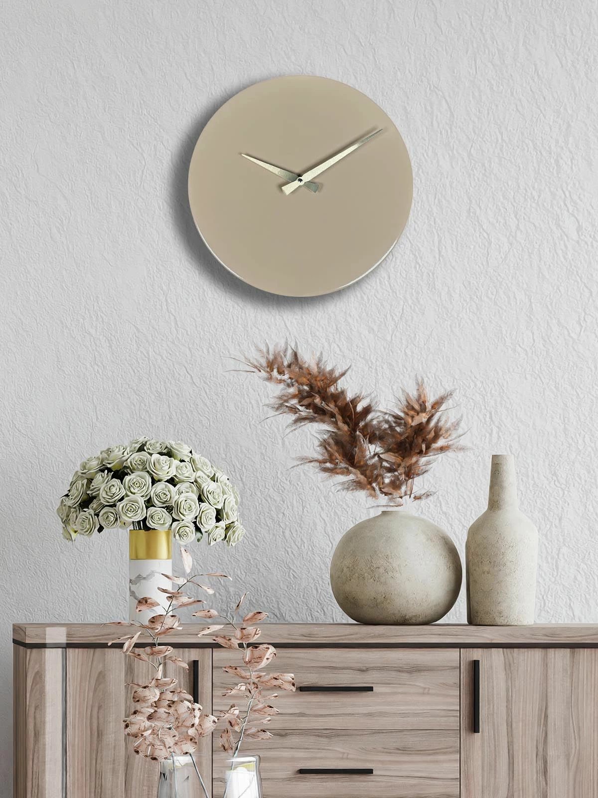 Orë muri dekorative metalike Wallity, ngjyrë kapuçino, 35cm