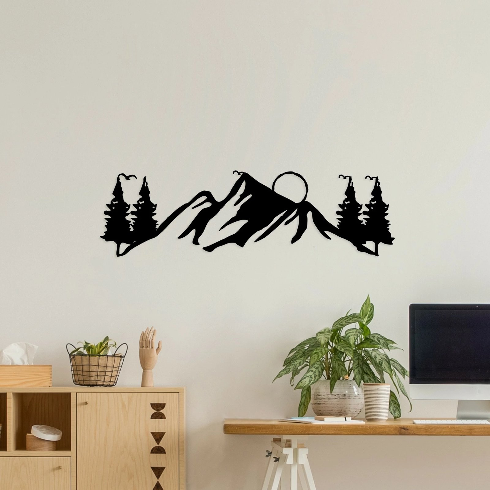 Aksesor dekorativ metalik për mur, peizazh, Wallity, Landscape 3