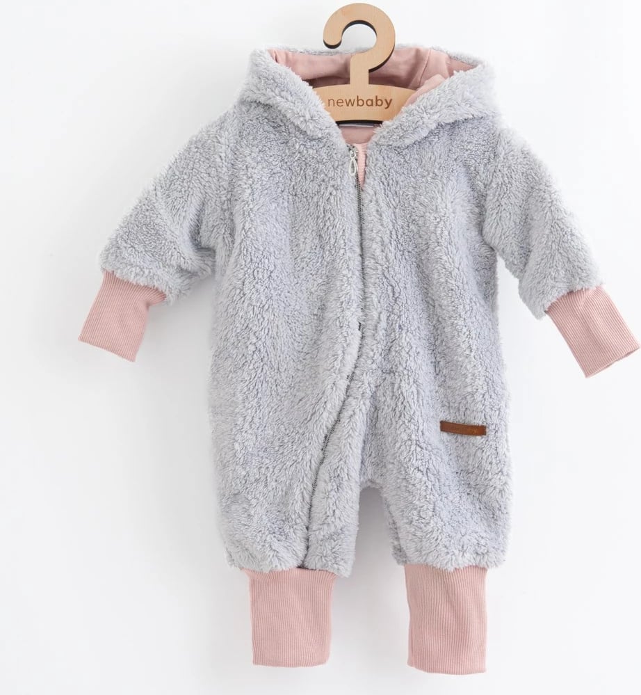 Kombinezon dimri bebe, New Baby Teddy bear, madhësia 62 (3-6m), gri/rozë