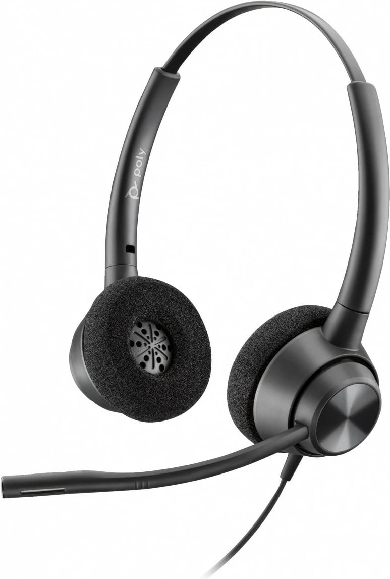 Headset binaural, Poly, EncorePro 320 (77T26AA), USB, on-ear, stereo, mikrofon me anulim zhurme, Quick Disconnect TAA, e zezë Headset binaural, Poly, EncorePro 320 (77T26AA), USB, on-ear, stereo, mikrofon me anulim zhurme, Quick Disconnect TAA, e zezë