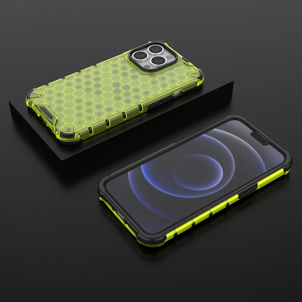 Mbështjellës Hurtel Honeycomb për iPhone 13 Pro, Jeshil