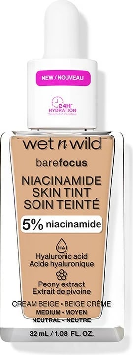 Fondatinë Wet N Wild barefocus Niacinamide Skin Tint 6319e Cream Beige Medium Neutral 32ml