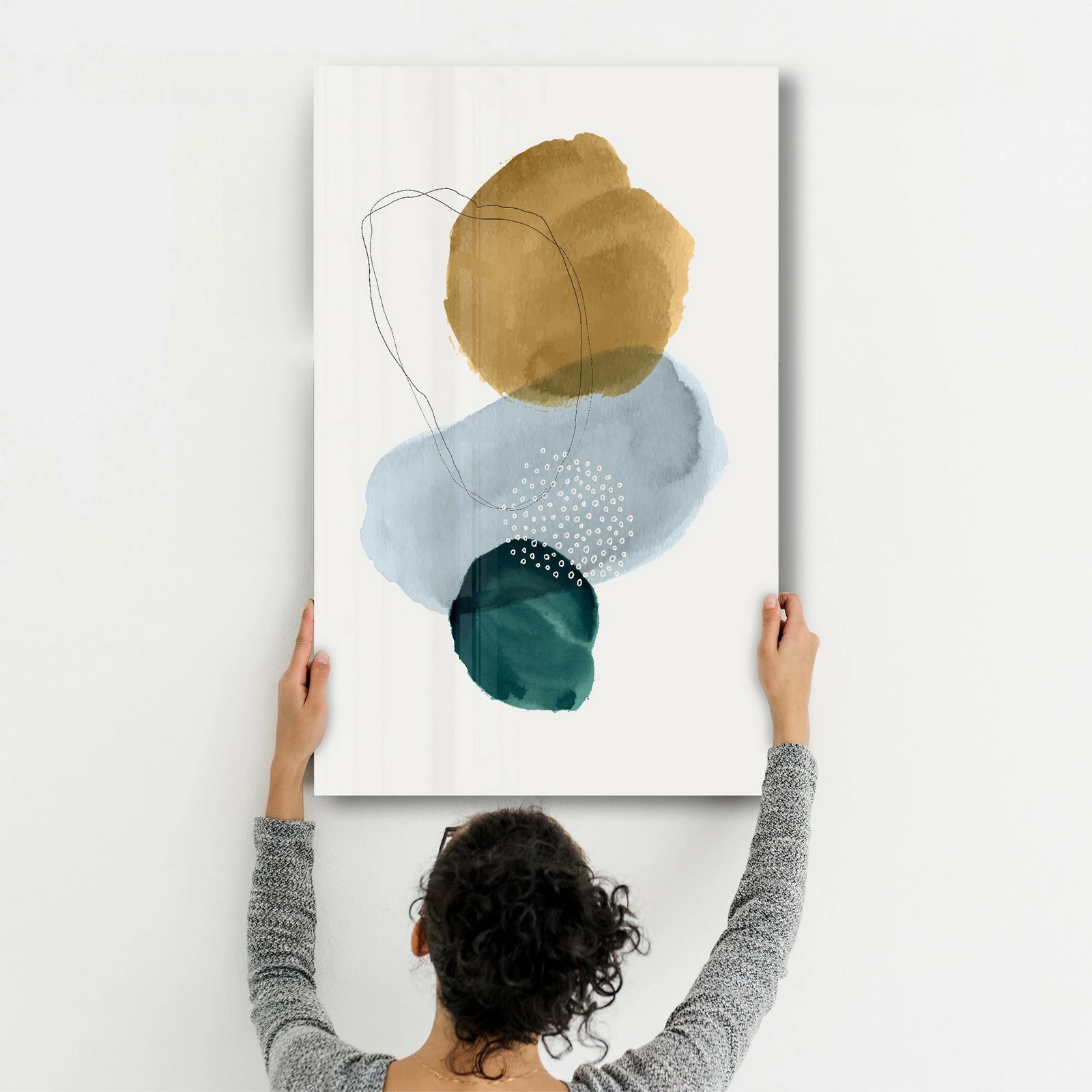 Pikturë dekorative prej xhami të temperuar, shumëngjyrëshe, CAM-2061, 46x72cm