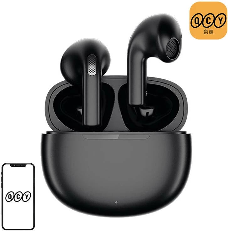 Kufje TWS QCY T20, Bluetooth 5.3, mikrofon, IPX4, të zeza
