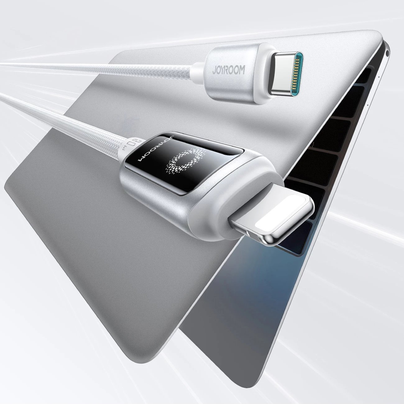 Kabllo karikimi dhe të dhënash, Joyroom, S-A55 StarFlight, USB‑C në Lightning, 30W, 1.2 m, e bardhë