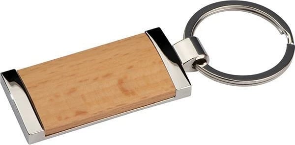 Mbajtëse çelësash MACMA me detaj druri, 8.4x2.4x0.5cm