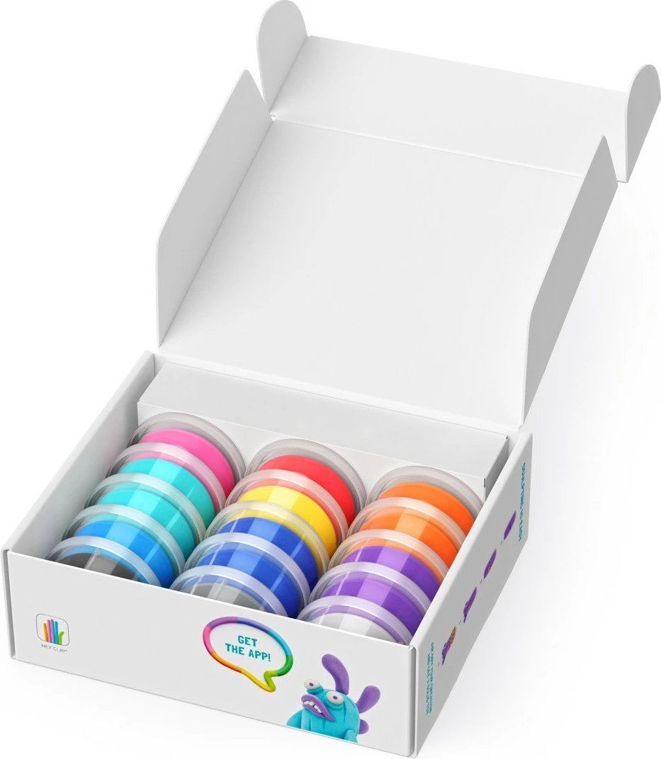 Set plasteline Hey Clay Bestie, Tm Toys, 15 kanaçe, 11 ngjyra