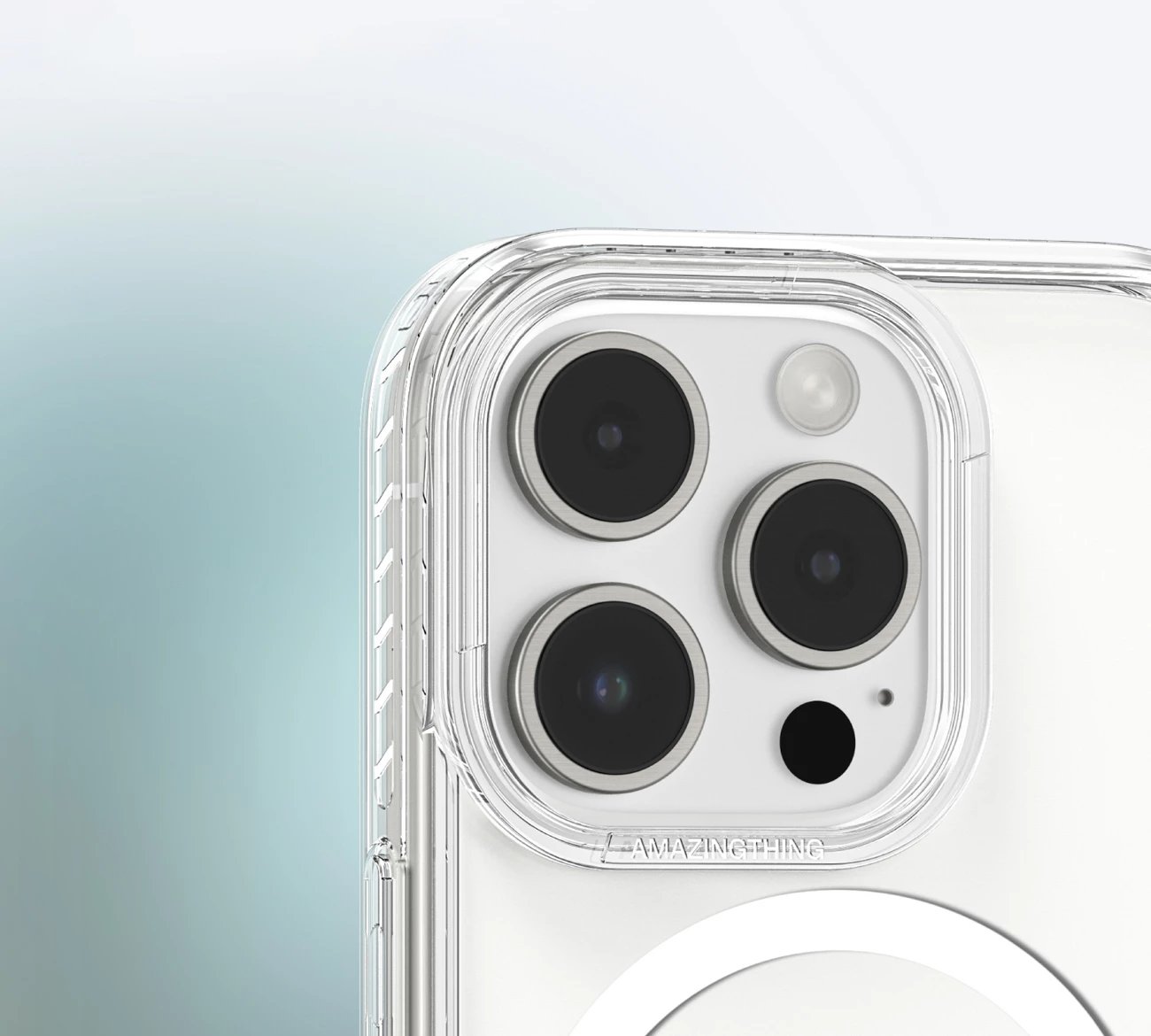 Mbështjellës AmazingThing Titan Pro Mag Case me unazë magnetike për iPhone 16 Pro Max, Transparent