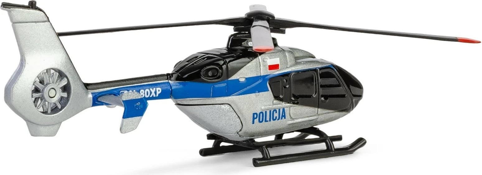 Helikopter lodër Daffi Airbus H135, model policie, 1:100, Blu/Argjend Helikopter lodër Daffi Airbus H135, model policie, 1:100, Blu/Argjend