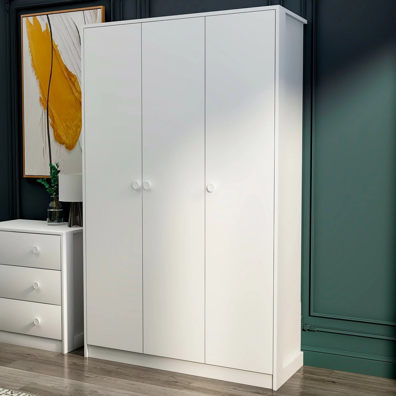 Dollap për dhomë gjumi, ngjyrë e bardhë, Skye Decor, Life