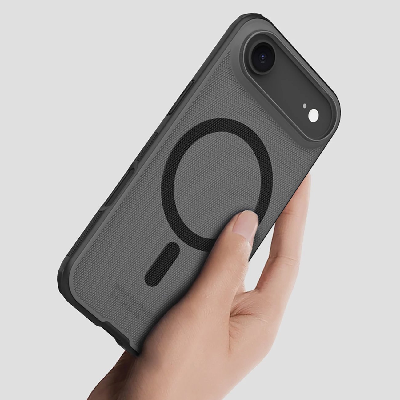 Mbështjellës, Nillkin, Super Frosted Shield Pro, për iPhone 17 Air, MagSafe kompatibil, PC+TPU, transparent e zezë