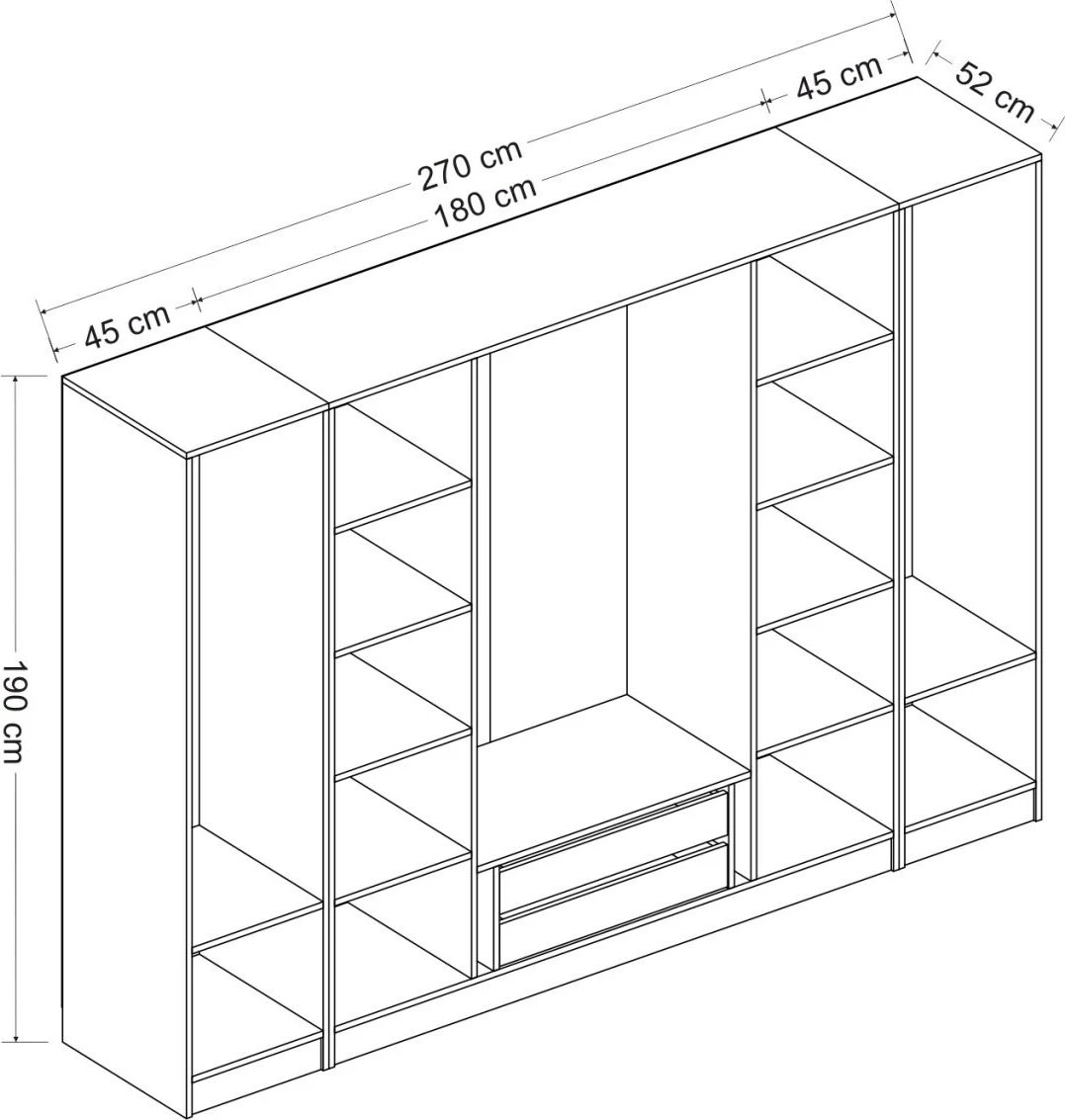 Dollap për dhomë gjumi, Skye Decor, i bardhë, Kale - 3080