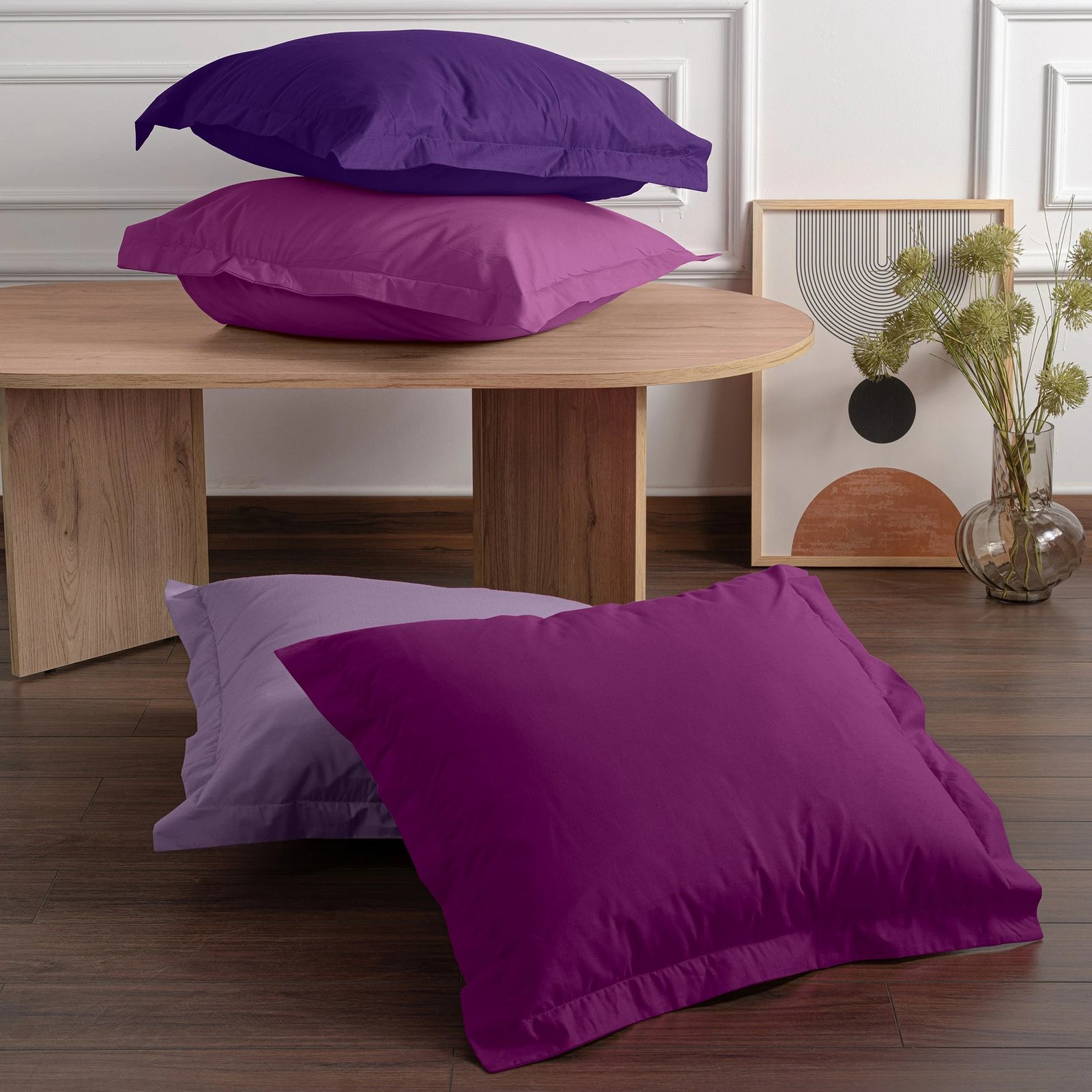 Set jastëkësh Oxford (2 copë), ngjyrë vjollcë, L'essentiel, 80x80+5cm