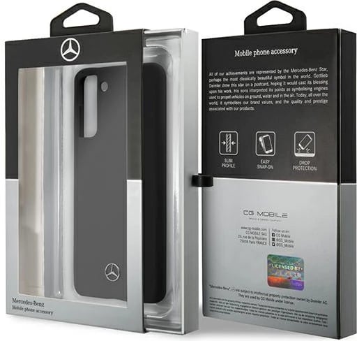 Mbështjellës Mercedes MEHCS21MSILBK për Samsung Galaxy S21+, Silicone Line, i zi