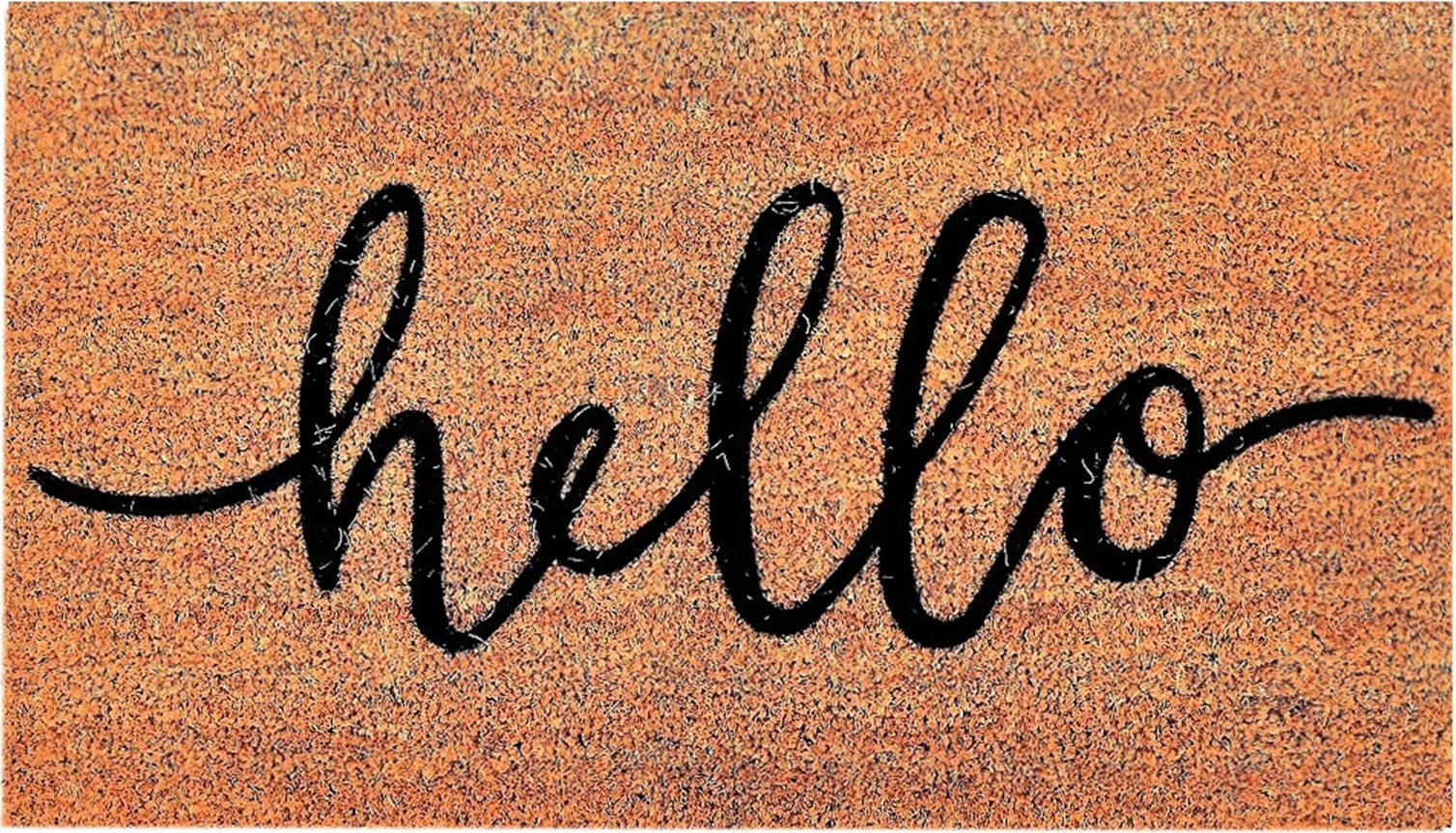 Shilte hyrëse Coco, dizajn Aberto, ngjyrë kafe dhe e zezë, 'hello', 70x40cm