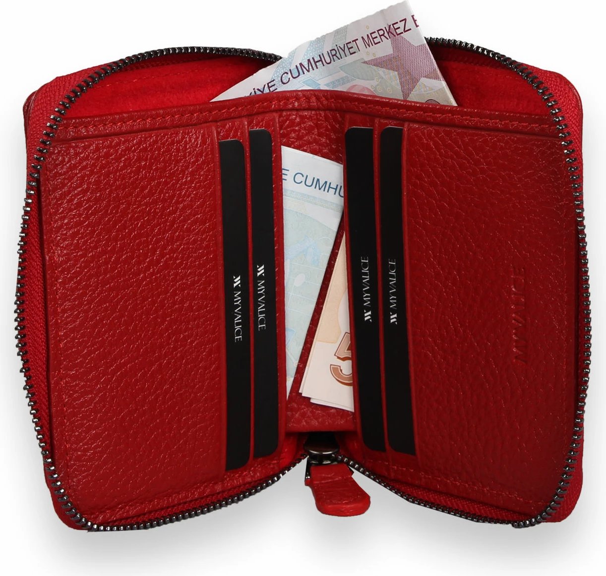 Portofol lëkure i kuq, Zoozie Bags, 4250
