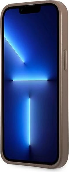 Mbështjellës Guess 4G Triangle Logo me xhepa për karta, për iPhone 13/13 Pro, Kafe