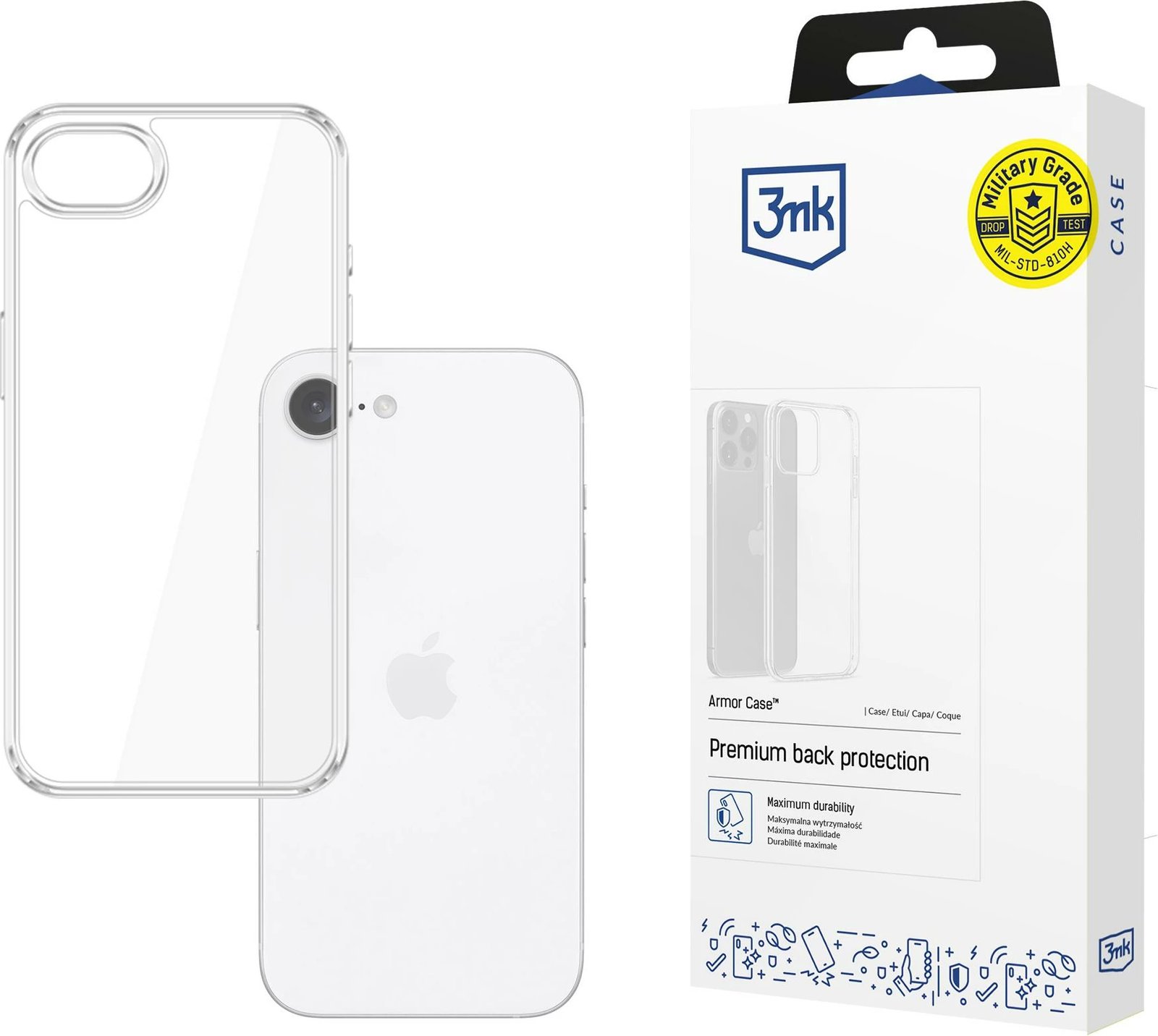 Mbështjellës për celular 3mk Armor Case për iPhone 16e, transparent