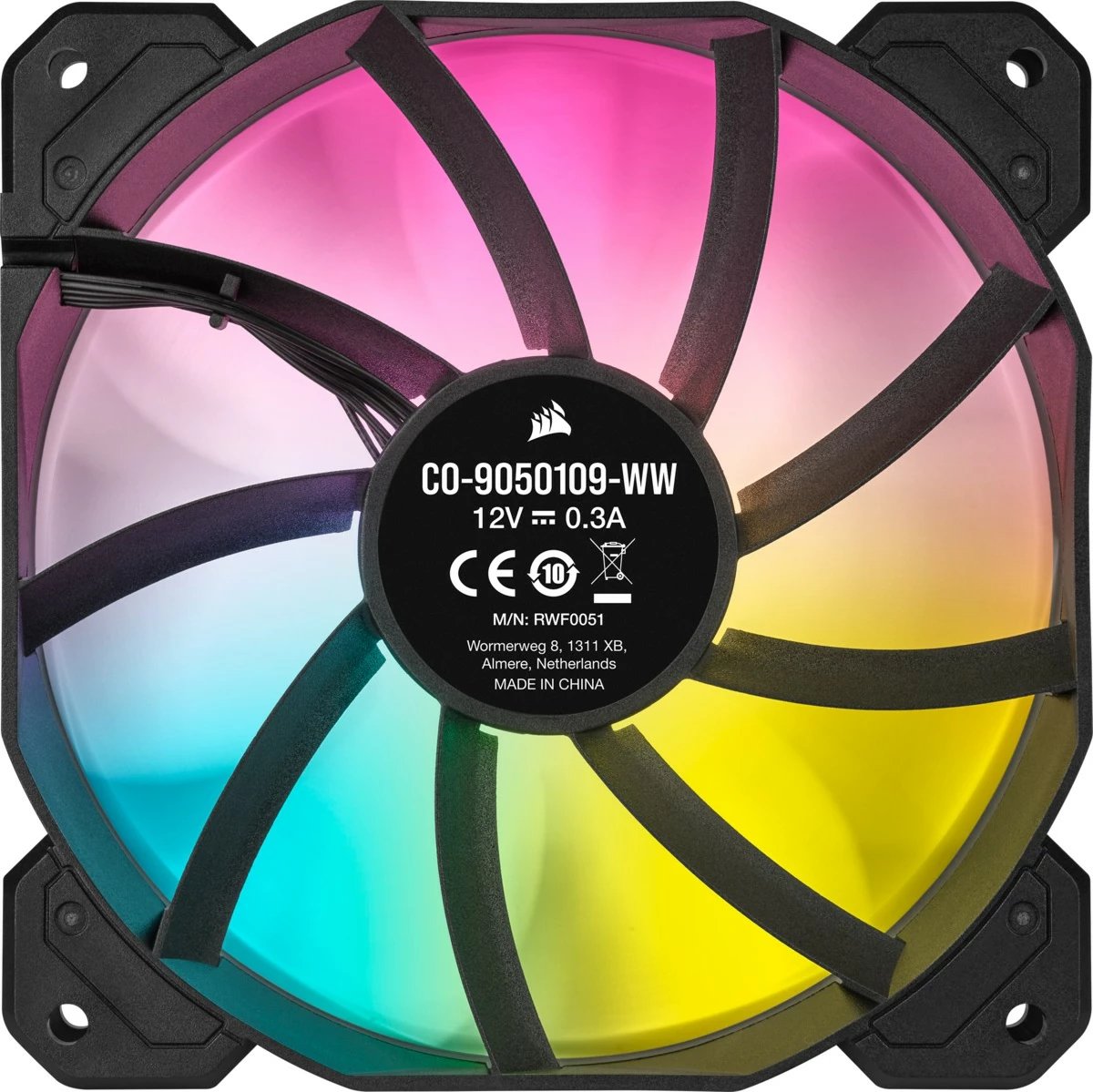 Ventilator Corsair SP120 RGB ELITE, 12 cm, 550 RPM, 1500 RPM, i zi Ventilator Corsair SP120 RGB ELITE, 12 cm, 550 RPM, 1500 RPM, i zi