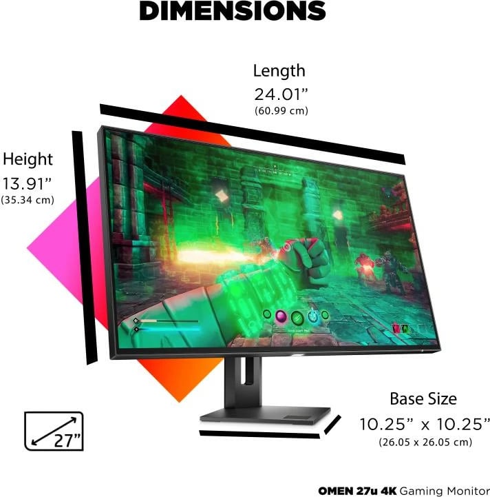 Monitor, HP, OMEN 27u (3G6W0E9#ABB), 27", ekran i sheshtë, Degree