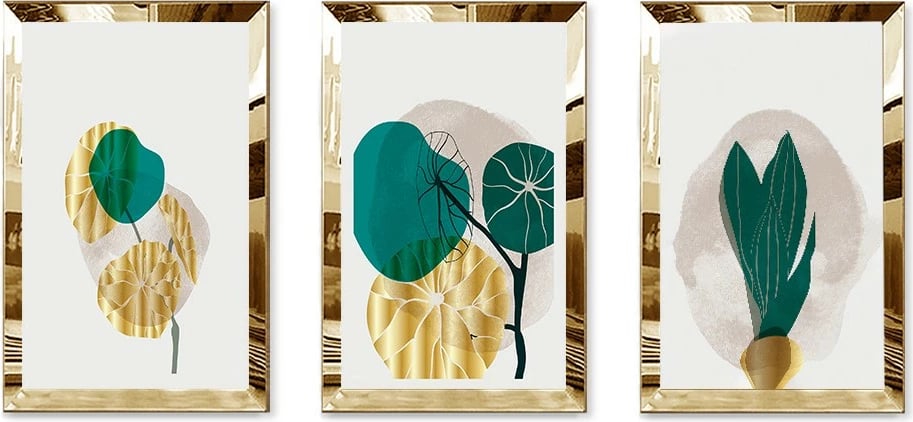 Pikturë dekorative MDF-Plexiglass (3 copë), Wallity, Huhu398, 30x40cm