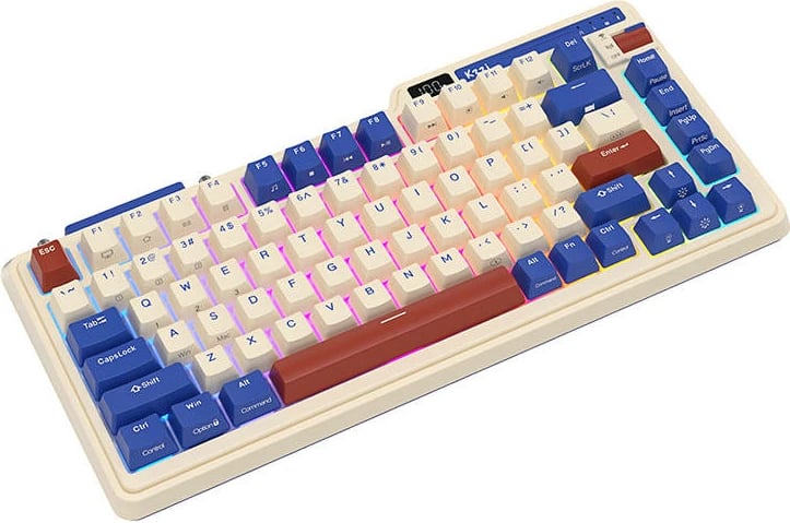 Tastierë mekanike wireless Royal Kludge KZZI K75 pro RGB, 82 taste, retro-blue