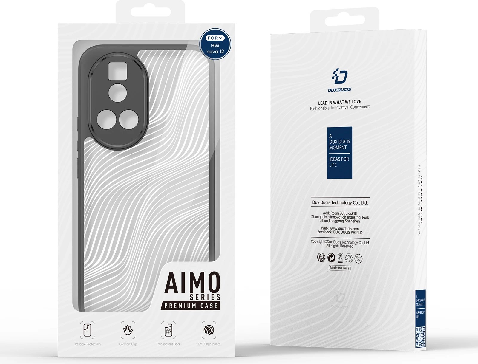 Mbështjellës Dux Ducis Aimo për Huawei Nova 12 Pro, zi
