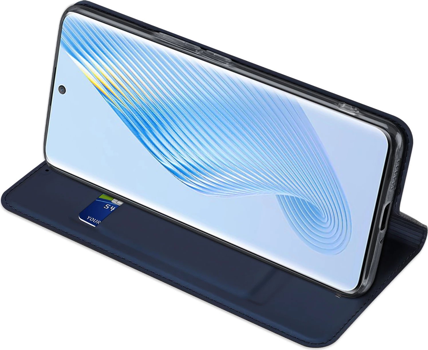 Mbështjellës Dux Ducis Skin Pro për Honor Magic5, me kapak, xhep për kartela, qëndrim, Blue
