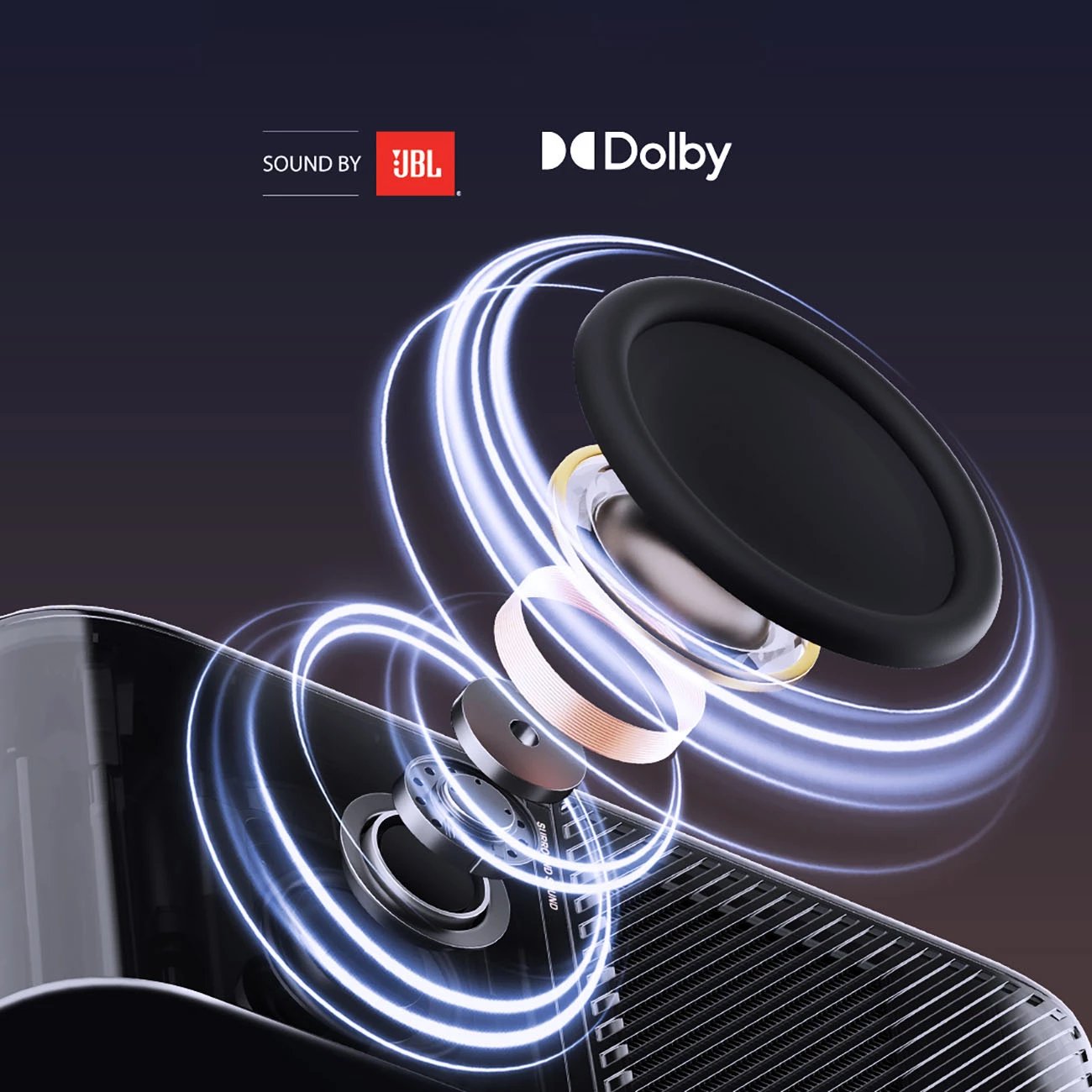 Projektor multimedial Yaber K3 Pro me JBL altoparlantë dhe subwoofer, FullHD 1080p, i zi