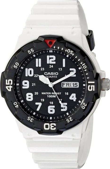 Orë dore sportive Casio DIVER 100M për meshkuj, e bardhë