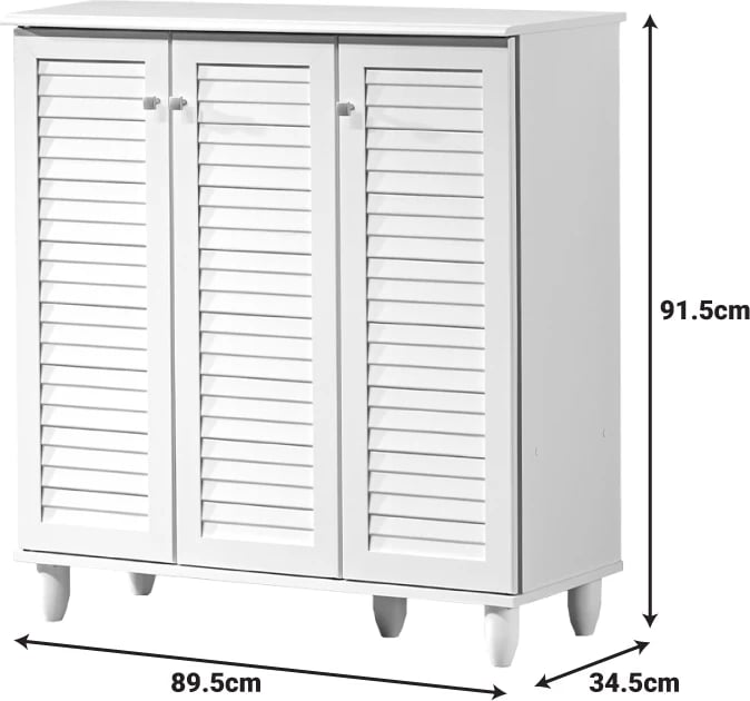Dollap për këpuca Santo, 16 palë, ngjyrë e bardhë, 89.5x34.5x91.5cm