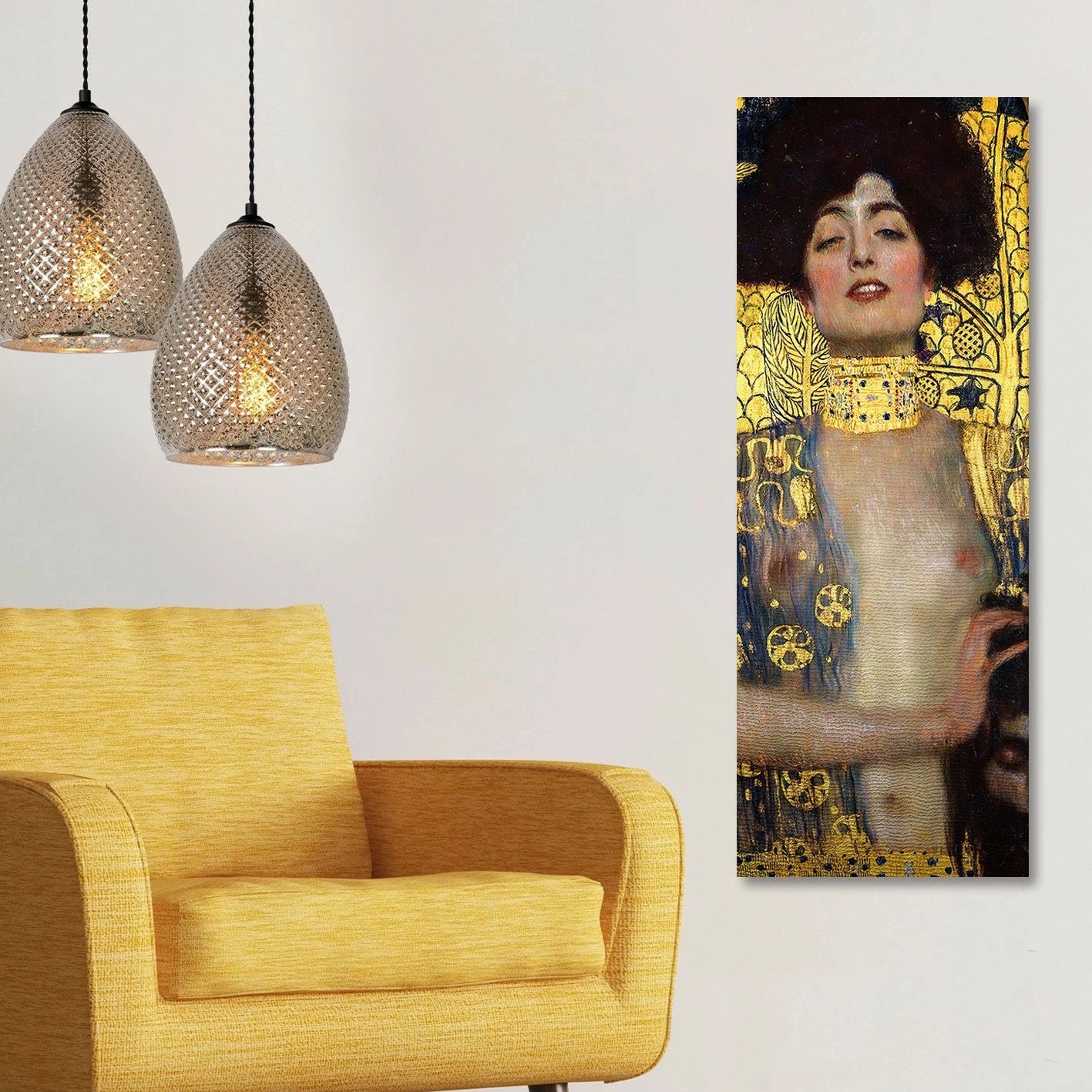 Pikturë dekorative në kanavacë, Gustav Klimt, shumëngjyrëshe, 30x80cm, KNV4415_3080